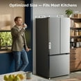 thumbnail image 4 of Simzlife 17.5 Cu. ft. French Door Refrigerator, Counter-Depth Refrigerator with Bottom Freezer, Stainless Steel, 4 of 11