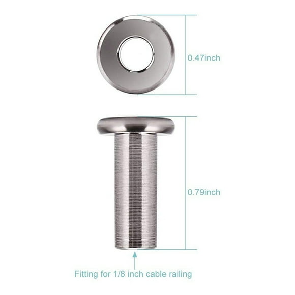 160Pcs T316 Stainless Steel Protector Sleeves for 1/8 Inch Deck Cable Railing Kit for Wood & Metal Posts DIY Balustrade