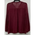 thumbnail image 3 of NEW Style Co Women's Petite Crochet Shoulder Long Sleeve Top Wine Size PL, 3 of 3