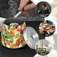 thumbnail image 4 of Yayeee Ashtray with Lid for Cigarette Smokeless Stainless Steel Home Ash Holder, Beige Leaves, 4 of 7