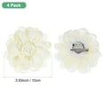 thumbnail image 3 of Uxcell 4 Pack Rose Flower Brooches and Pins for Women, Lapel Pins Dainty Satin Fabric Big Camellia Hair Flowers Clips Creamy, 3 of 8