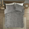 thumbnail image 2 of Madison Park Blair 3-peice Ruched Faux Fur Down Alternative Comforter Set, Full/Queen - Grey, 2 of 8