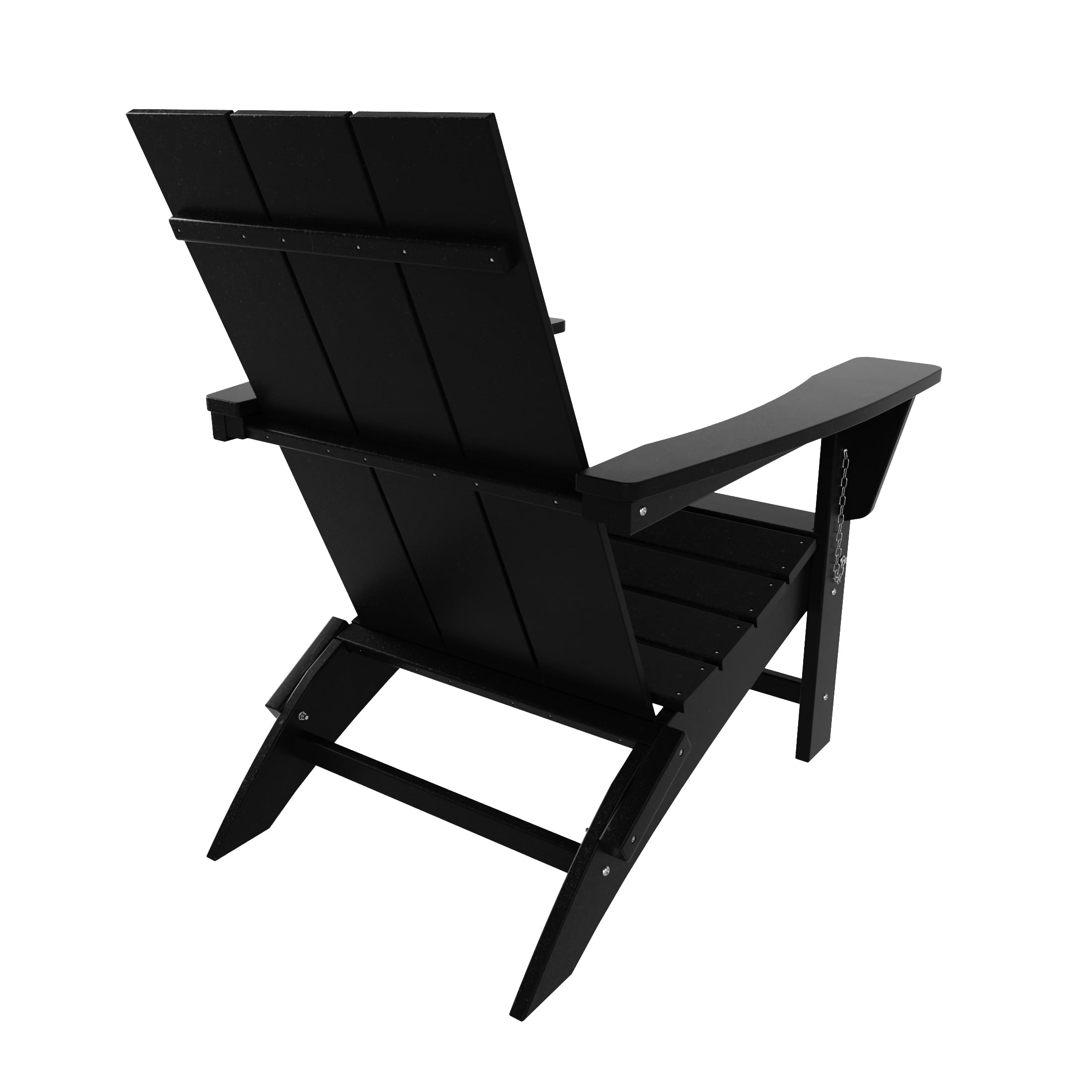 WestinTrends Ashore All-Weather Poly Lumber Adirondack Chairs, Foldable Modern Farmhouse Design, Outdoor Patio Seating, Black