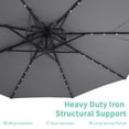thumbnail image 5 of Autlaycil 10 FT Aluminum Offset Outdoor Cantilever Umbrella with 35 Solar Lights, and 360-degree Rotation, 2-Tier Patio Umbrella - Grey, 5 of 6