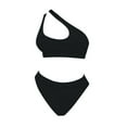 thumbnail image 3 of JIAYUE Women Swimsuit Sets One-Shoulder Asymmetrical Neck Bikini Two Piece Solid Color Splicing Hollow Out Summer Female Swimwear, 3 of 3
