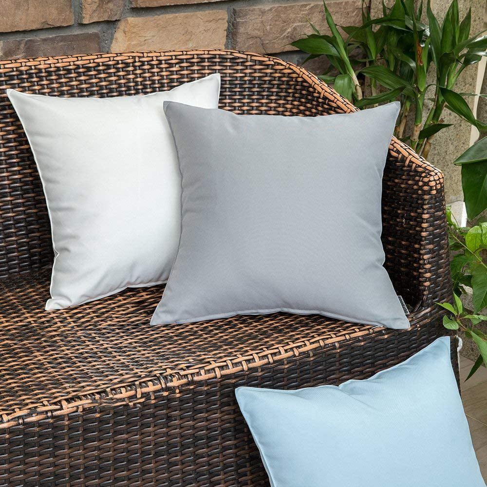 DecorX Pack of 2 Decorative Outdoor Waterproof Pillow Covers 