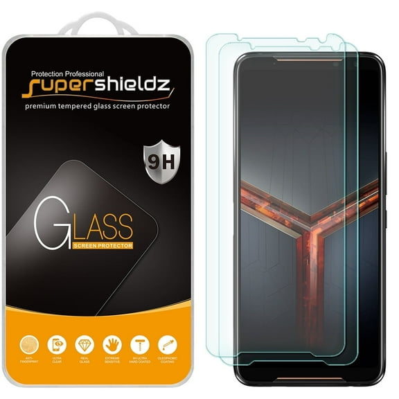 [2-Pack] Supershieldz for Asus ROG Phone 2 / ROG Phone II (ZS660KL) Tempered Glass Screen Protector, Anti-Scratch, Anti-Fingerprint, Bubble Free