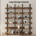 thumbnail image 6 of Oneinmil Bookcase and Bookshelves Triple Wide 6 Tiers Large Open Shelves, Vintage Bookcase for Office Home Decoration, Easy to Assemble, Classical Brown, 6 of 7