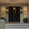 thumbnail image 4 of C Cattleya 30.25 in. Black Outdoor Wall Lantern Sconce with Seeded Glass and Gold Accent, 4 of 7