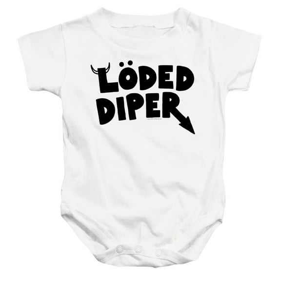 Diary of a Wimpy Kid LÖDED DIPER Logo Unisex Infant Snap Suit for Baby (6 Months) White