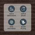 thumbnail image 4 of (2 pack) Mainstays Performance Cotton Bath Towel, Super Soft Quick Dry Fade Resistant, Textured Brown, 4 of 7