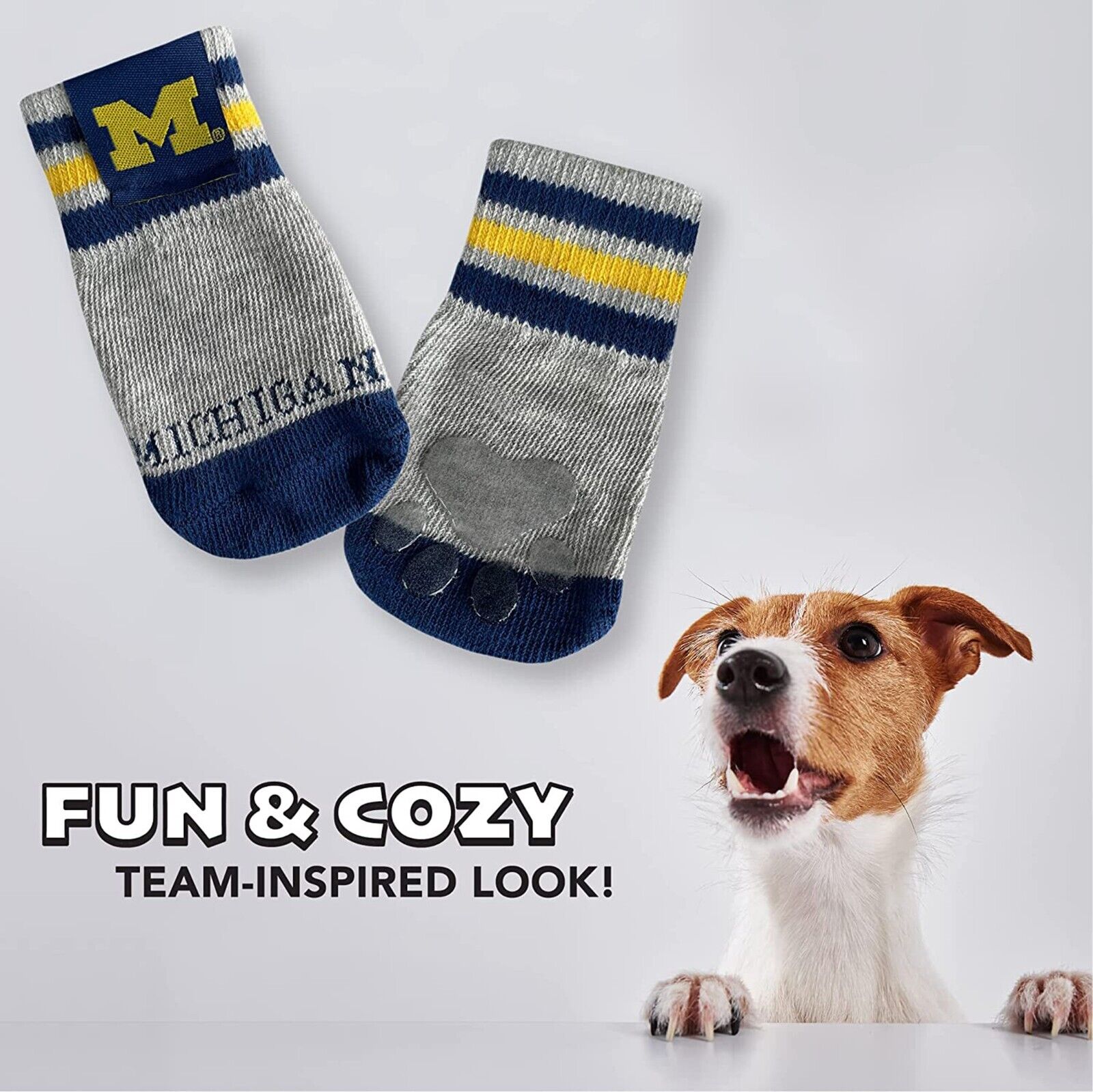 NCAA Anti Slip Dog Socks with Elastic Ribbed Top Indoor/Outdoor Paw Protection