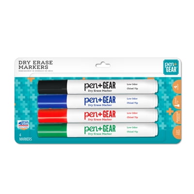 Pen Gear 4ct Chisel Tip Dry Erase Markers Walmart Com