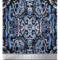 Soimoi Cotton Cambric Fabric Floral & Paisley Decorative Print Sewing Fabric Yard 56 Inch Wide