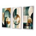 thumbnail image 3 of Designart "Retro Gold and Teal Full Moon Grace I" Modern Geometric Framed Wall Art Set Of 3 - Gold Abstract Frame Gallery Set For Office Decor, 3 of 6