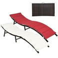 thumbnail image 1 of Costway 2PCS Patio Rattan Folding Lounge Chair Stackable Double Sided Cushion, 1 of 10