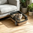 thumbnail image 2 of Blateno Semi Enclosed High Sides Cat Litter Box with Litter Scoop, Anti-Splash Detachable Plastic Kitten Toilet, Odor Control Filter Mat Large Capacity Litter Pan for Indoor Cats, 2 of 7