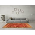 thumbnail image 3 of Ahgly Company Indoor Round Oriental Orange Traditional Area Rugs, 6' Round, 3 of 4