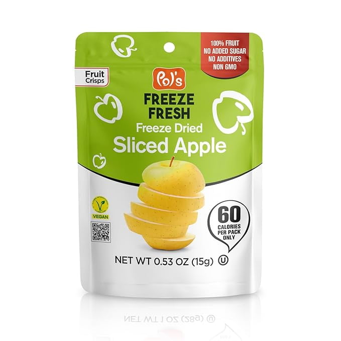Pol’s Freeze Fresh Premium Freeze Dried Strawberries,Apple,Banana,Raspberries,Blackberries|Non-GMO,Kosher,Vegan,Gluten-Free,No Additives,No Added Sugar| 6x Apple,4x Strawberry-Banana,2x Berry Mix