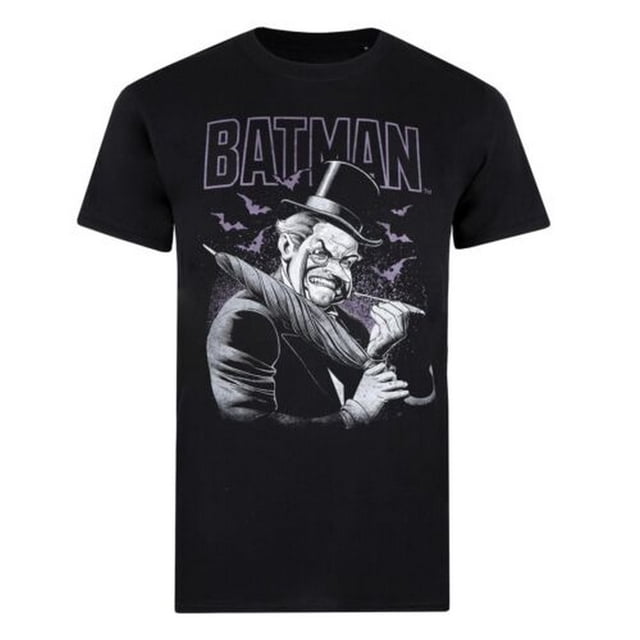 Batman - Camiseta Penguin Grimace para Hombre (Negro, Gris)
