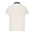 thumbnail image 3 of WREESH Men's Summer Solid V-Neck Henley Shirts Fashion Casual Zipper Short Sleeve Top Workout Tops White, 3 of 6