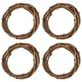 thumbnail image 1 of Anillos de atrapasueños de mimbre de 3 pulgadas de Uxcell, 4 piezas de corona de vid redonda de Navidad, aro floral de macramé, marrón, 1 of 7