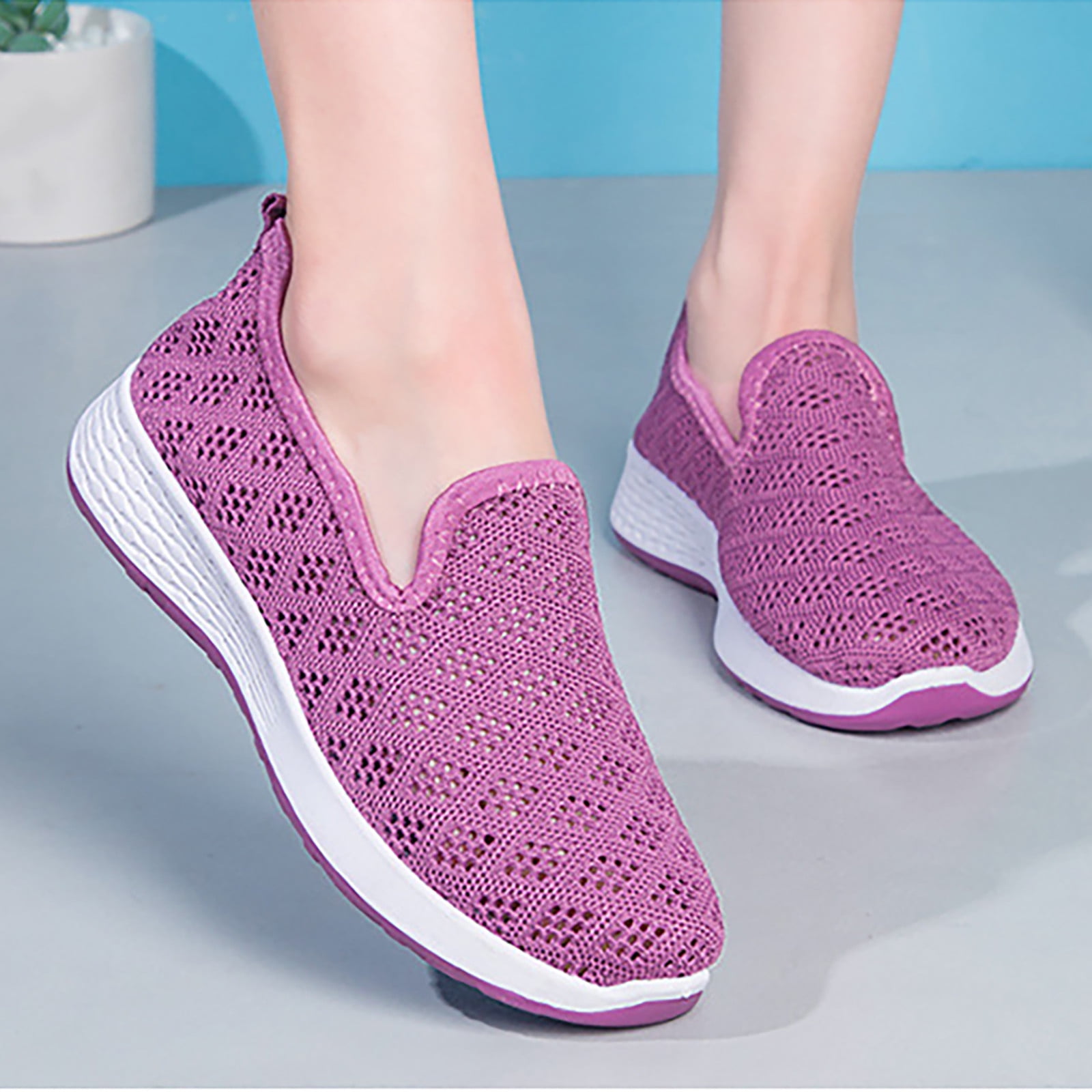 Womens Breathable Espadrille Sneakers Cutout Flowers Casual Flats Classic Slip-On Loafer Shoes
