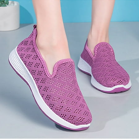 

LnjYIGJ shoes for women Women s Fashion Breathable Wedges Slip-on Walking Casual Sneakers Loafers Shoes