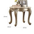 thumbnail image 5 of Benzara Wooden End Table With Marble Top, Gold, 5 of 9