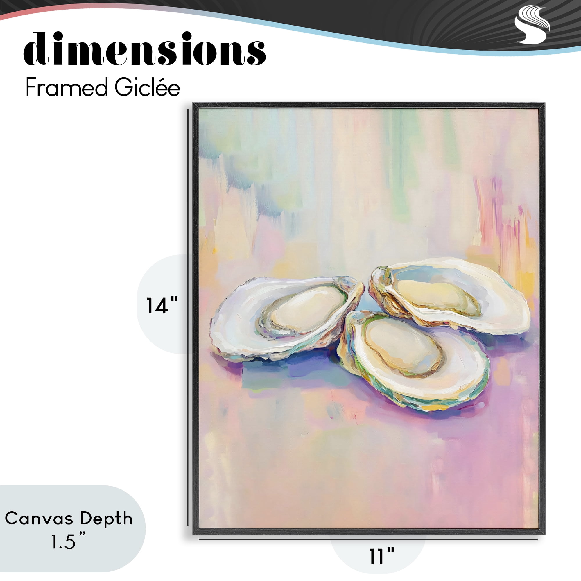 Stupell Industries Pastel Oysters Harmony Black Framed Giclee Art, design by The Prints Vibe