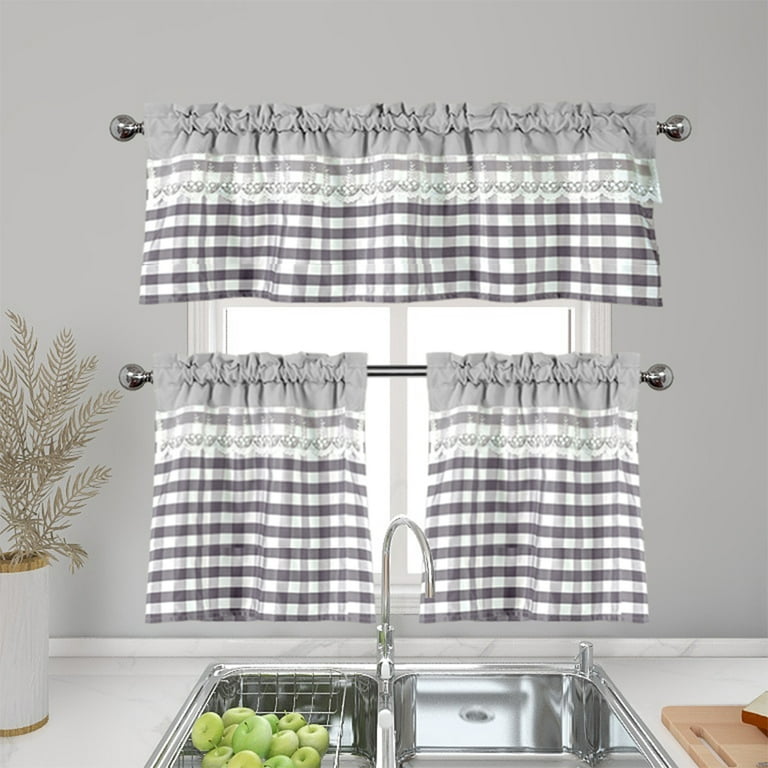 Black And Grey Kitchen Curtains