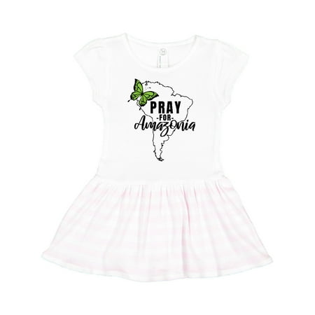 

Inktastic Pray for Amazonia South America Silhouette with Butterfly Gift Toddler Girl Dress