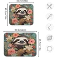 thumbnail image 3 of Sloth and Flowers Dish Drying Mat for Kitchen Counter, Ultra Absorbent Reversible Microfiber Dishes Drying Rack Pad Heat-resistant Mats 18x24in, 3 of 7