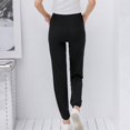 thumbnail image 4 of Bigersell Women's Modern Straight Pants Full Length Pants Fashion Women Leisure Sports Pants Trousers Loose Pants Pure Color Long Pants Stretch Warm Jeggings for Ladies, 4 of 6