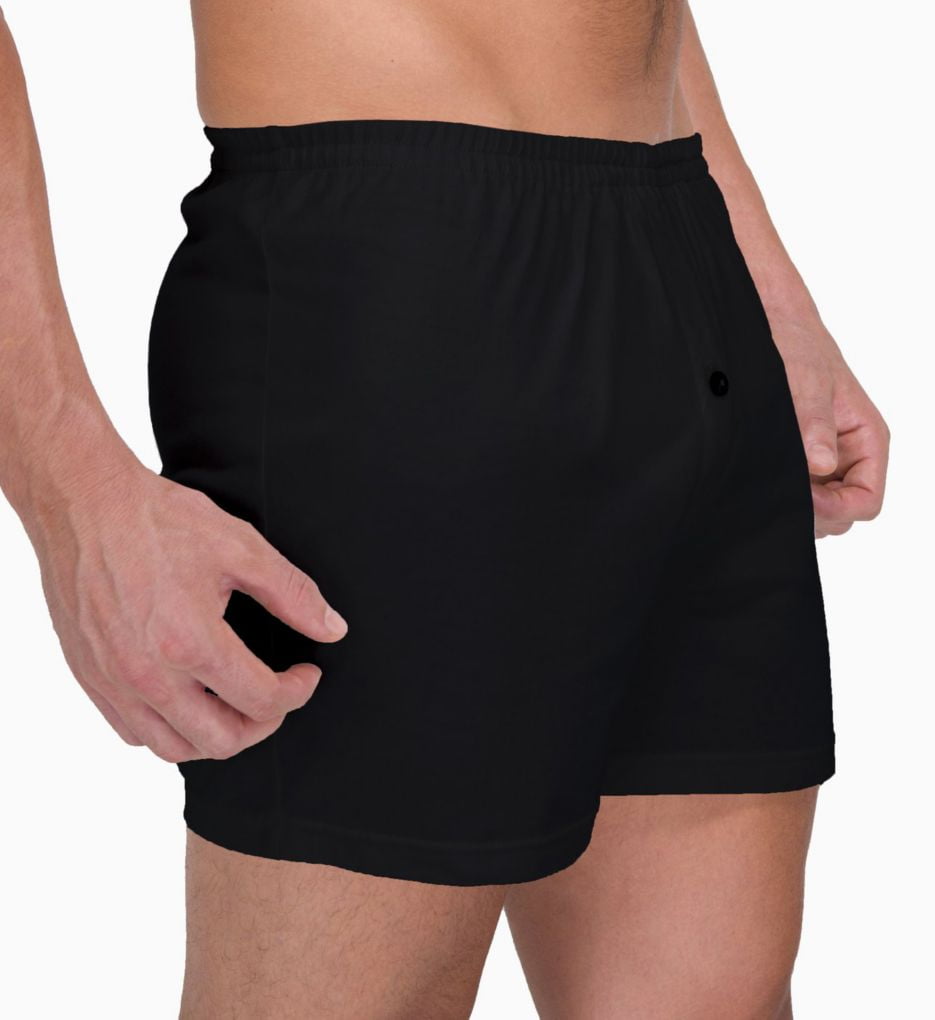 Men's Cottonique M17714 Latex Free Organic Cotton Elasticized Loose Boxer (Black M)