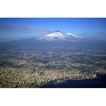 Italy, Sicily, Aerial View of Mount Etna. City of Catania in the Foreground Print Wall Art By Michele (Best Of Sicily Italy)