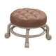 thumbnail image 1 of Taburete con asiento de rodillo bajo, reposapiés, resistente, resistente, de cuero PU, acolchado, movible, Mini taburete giratorio de 360  degree, taburete Café BLESIY Asiento rodante bajo, 1 of 8