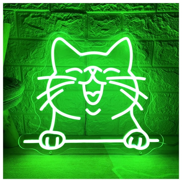 Letrero De Neón LED Con Forma Gato, Ideal Para Decorar La Pared Tu Habitación, El Hogar, Tiendas Mascotas, Salas Juegos, Bares 45cm
