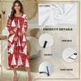 thumbnail image 6 of Xoenoiee Christmas Tree Snowflake Print Women Zipper Front Robes Xmas Long Sleeve Full Length Housecoat with Pockets Loungewear Nightgowns Plus Size, 4XL, 6 of 7