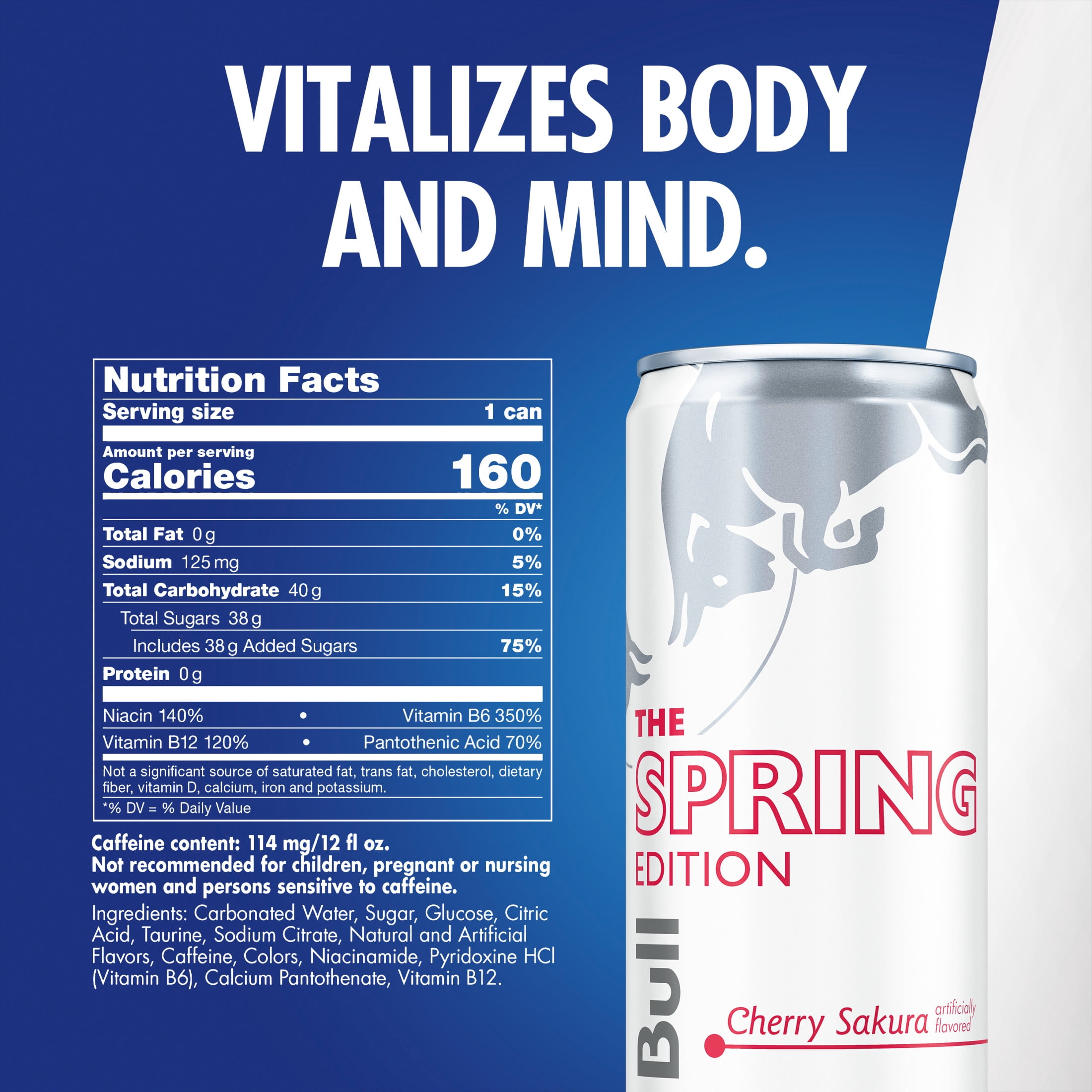 Red Bull Spring Edition Energy Drink,  Cherry Sakura,  12 fl. oz.,  6 x 4 cans