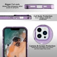 thumbnail image 2 of Compatible with iPhone 13 Pro Max Case, Clear Glitter Sparkle Soft TPU Shockproof Protective Cute Slim Thin Bling Sparkly Phone Cases Cover for Women Girls, Purple, 2 of 6
