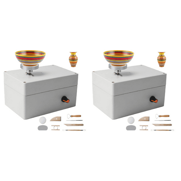 2X Pottery Wheel Machine, USB Pottery Making Kit with 12Pcs Ceramic Clay Tools, Electric Pottery Wheels DIY Kits