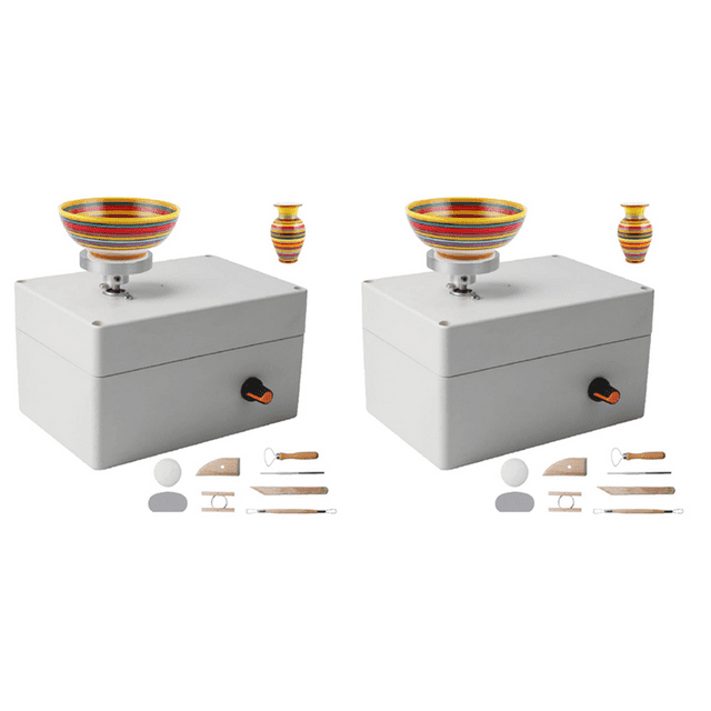 2X Pottery Wheel Machine, USB Pottery Making Kit with 12Pcs Ceramic Clay Tools, Electric Pottery Wheels DIY Kits