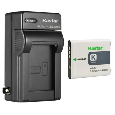 Kastar 1-Pack Battery and AC Wall Charger Replacement for Sony NP-BK1 NP-FK1 Battery  Sony BC-CSK Charger  Sony Cyber-shot DSC-W180  Cyber-shot DSC-W190  Cyber-shot DSC-W370 Cameras