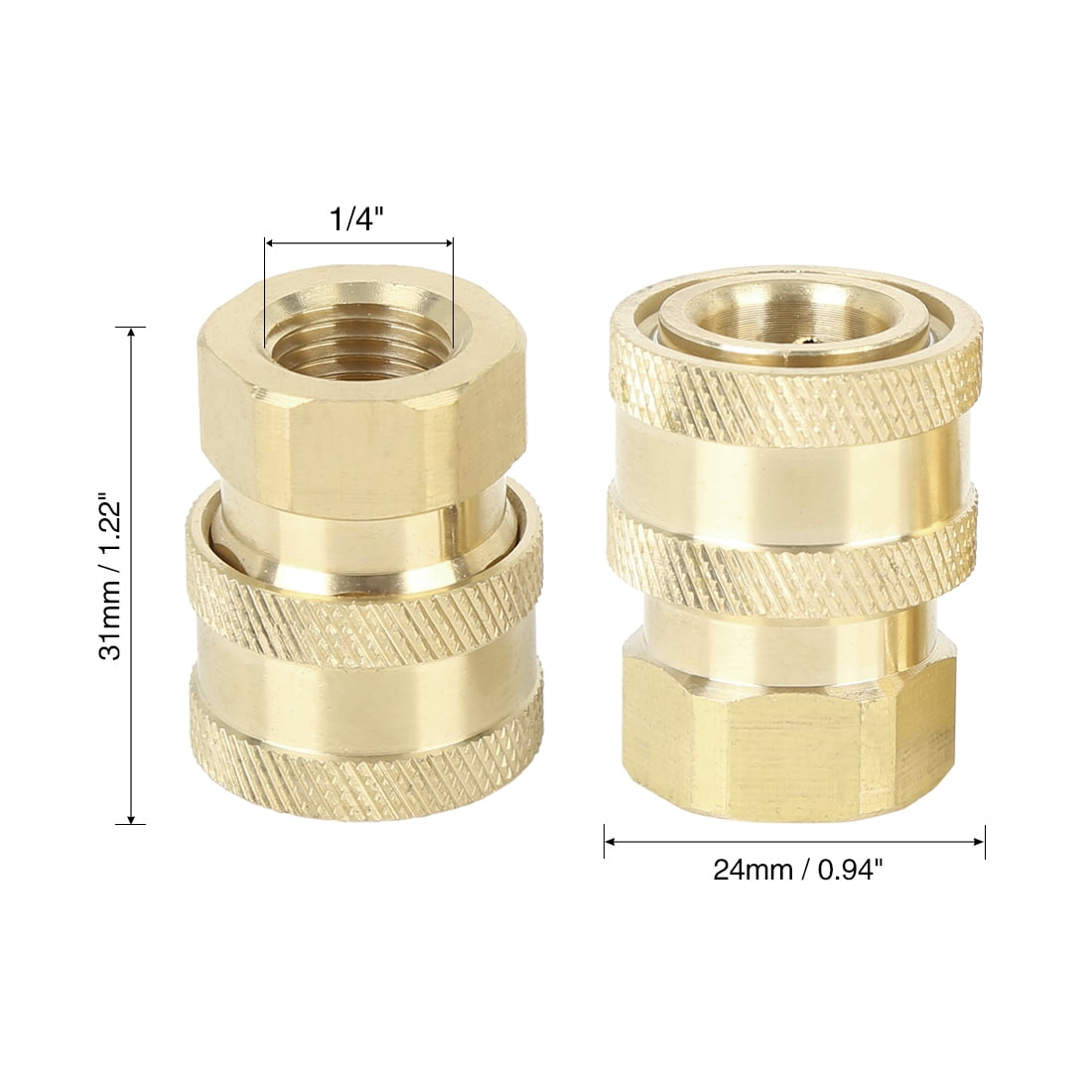 2pcs Quick Connect Pressure Washer Adapter 1/4" Female Thread Socket