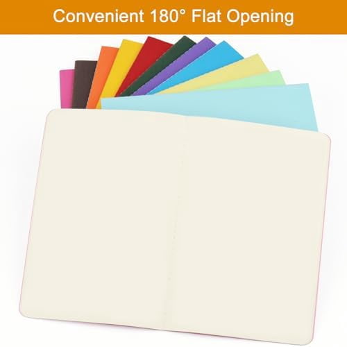 Tekola 12 Pack Colorful Blank Notebooks Bulk, A5 Journals with 12 Colors, 60 Pages/30 Sheets, 8.3x5.5 Inch, Plain Paper, Travel Writing Journal Notebooks for Work & School