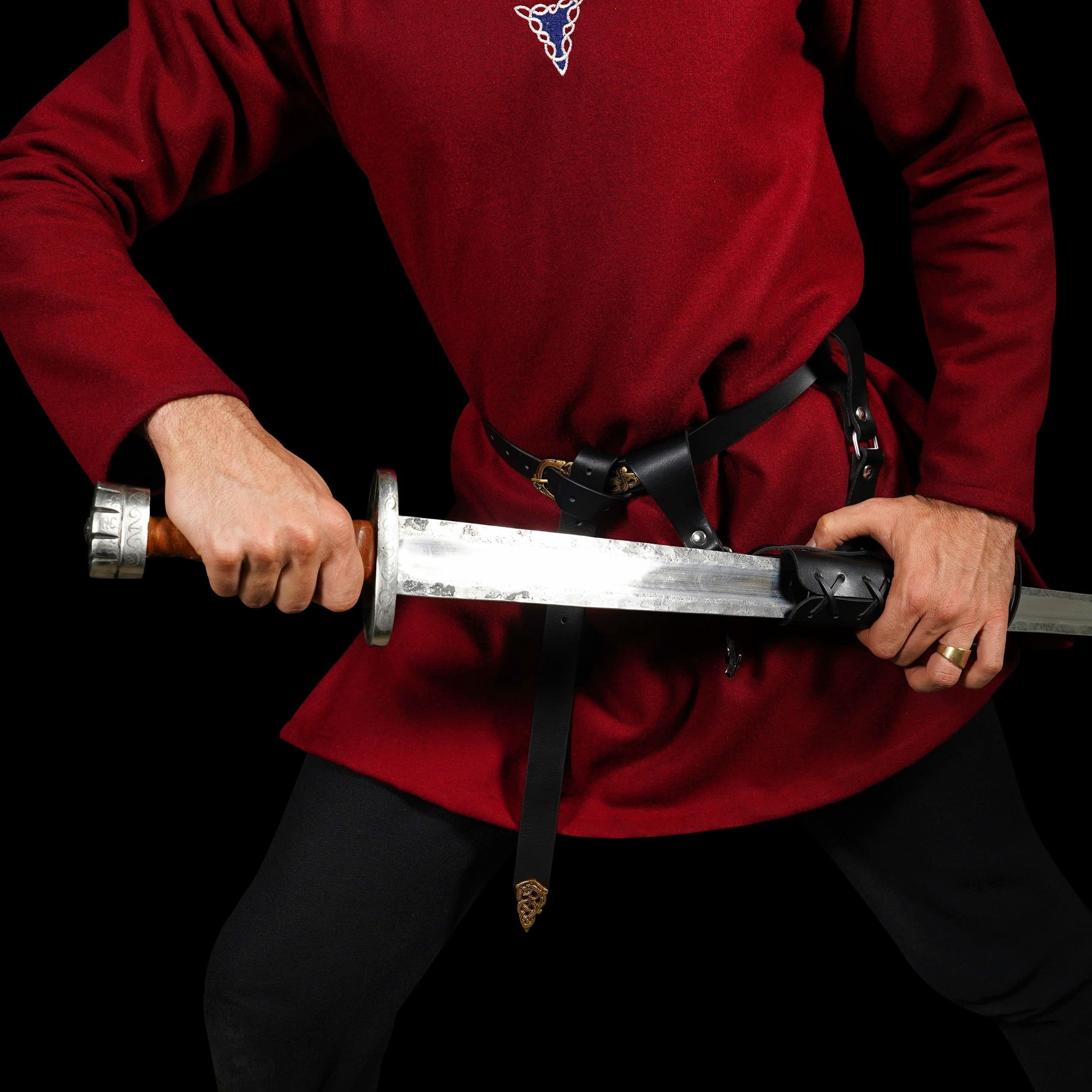 Fodero di spada medievale in pelle PU, cinturino con fibbia Fodero di spada medievale in pelle PU, cinturino con fibbia