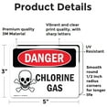thumbnail image 2 of (2 Pack) Chlorine Gas OSHA Danger Sign 5 Inch X 3.5 Inch Vinyl Label Decal Sticker Weather Resistant, UV Protected for Workplace, Business, and Construction Site, Made in the USA, 2 of 7