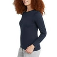 thumbnail image 3 of Hanes T-Shirt Col Rond à Manches Longues pour Femmes, P, Marine, 3 of 6
