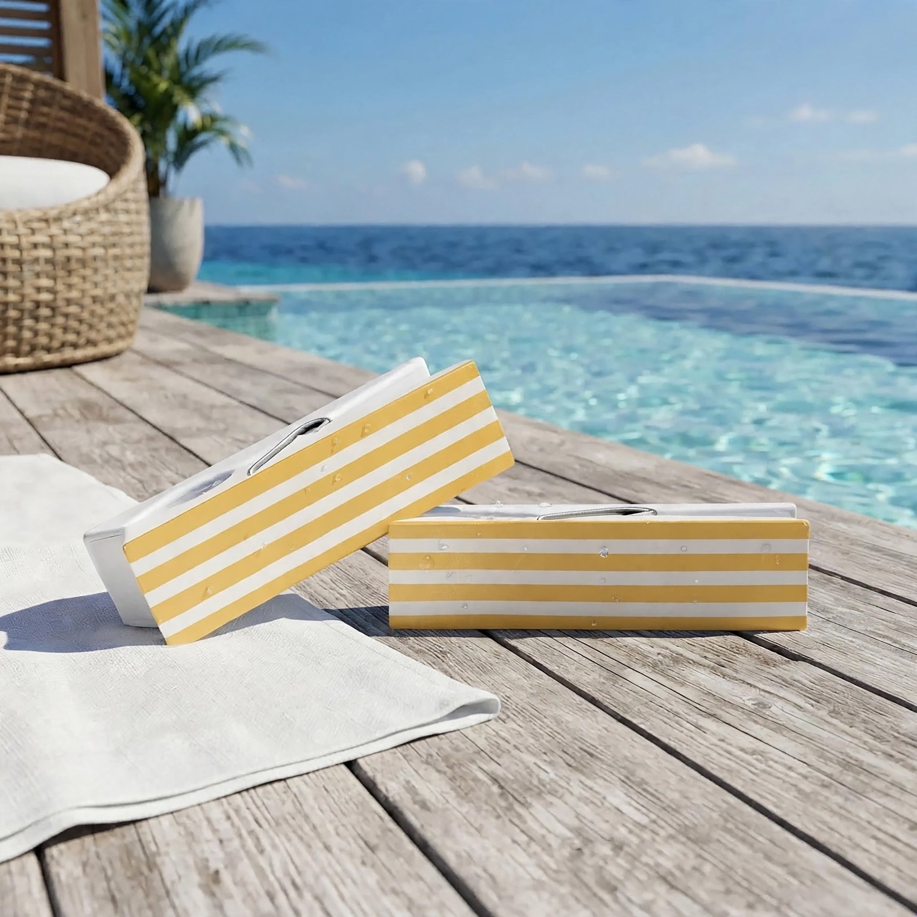 Mainstays Yellow Stripe Beach Towel Clips
